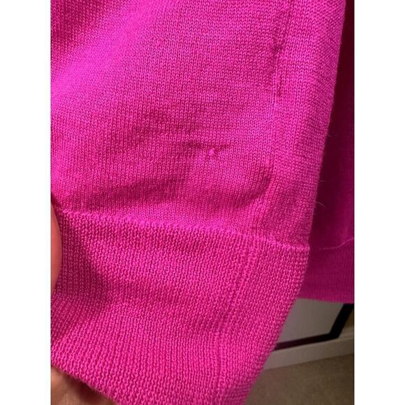 J. CREW Women's Button Down Crew Neck Wool Cardigan Sweater Pink Extra Small - Picture 10 of 10